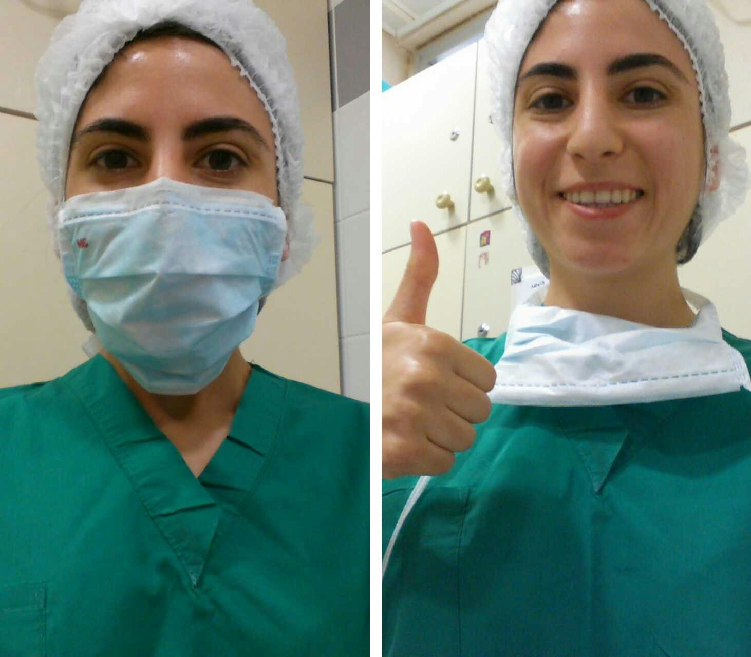 Assisting at a surgery during my internship (as you can tell, the surgery went well!)